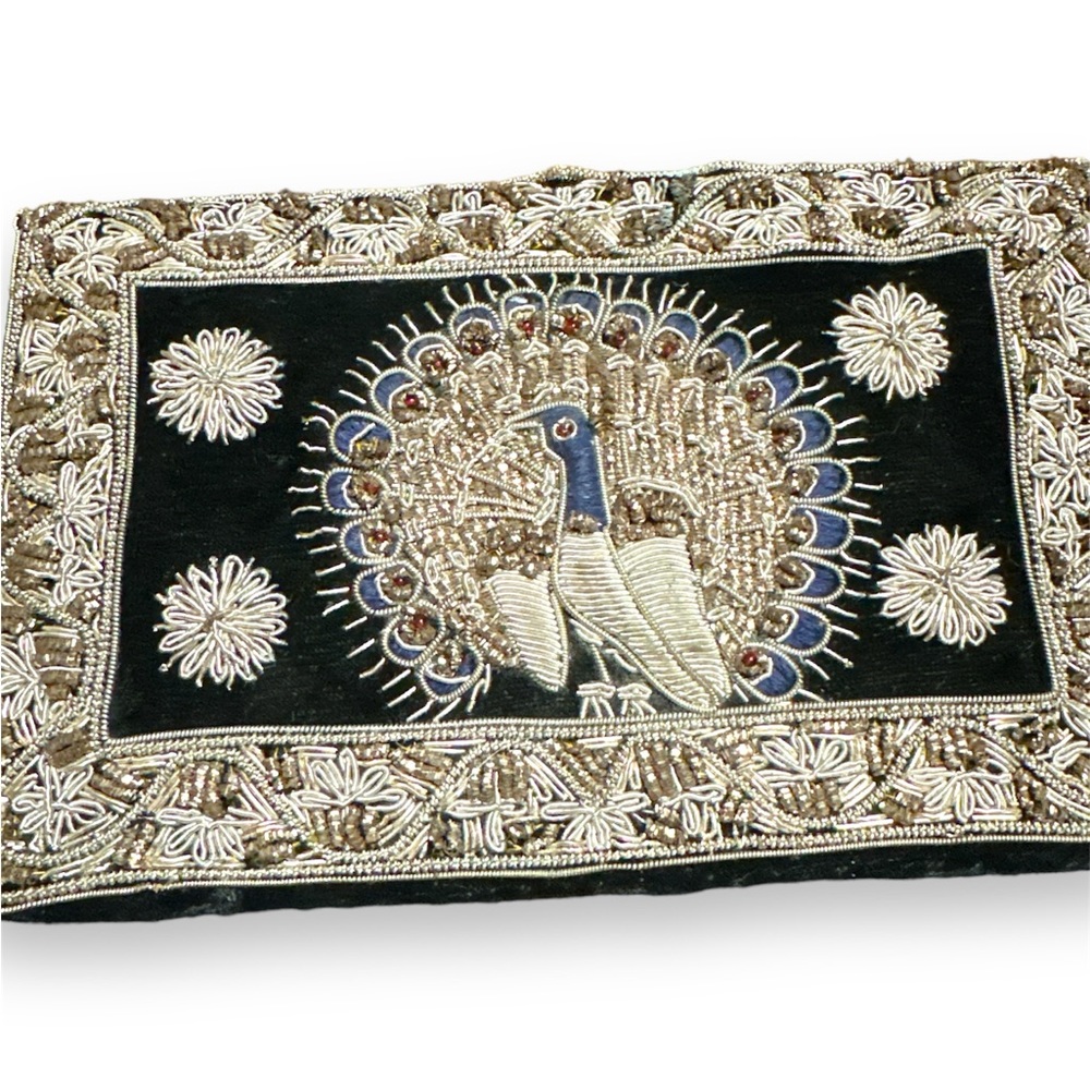 Beautiful Gorgeous Handbag-Indian Zardozi Bullion Ware Peacock Purse. Brand new